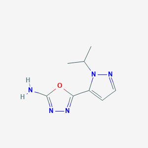 molecular formula C8H11N5O B1393259 5-(1-isopropyl-1H-pyrazol-5-yl)-1,3,4-oxadiazol-2-amine CAS No. 1283109-42-1