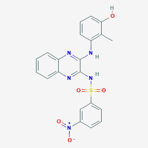 molecular formula C21H17N5O5S B13932637 n-(3-(3-Hydroxy-2-methyl-phenylamino)quinoxalin-2-yl)-3-nitrobenzenesulfonamide 