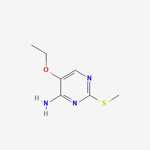 molecular formula C7H11N3OS B13932645 5-Ethoxy-2-(methylthio)-4-pyrimidinamine 
