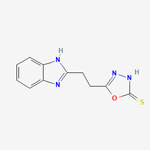 molecular formula C11H10N4OS B1393265 5-[2-(1H-benzimidazol-2-yl)ethyl]-1,3,4-oxadiazole-2-thiol CAS No. 1283109-16-9