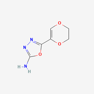 molecular formula C6H7N3O3 B1393266 5-(5,6-Dihydro-1,4-dioxin-2-yl)-1,3,4-oxadiazol-2-amine CAS No. 1283108-68-8