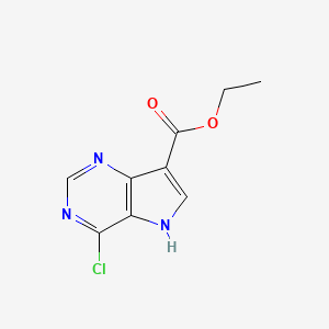 molecular formula C9H8ClN3O2 B1393268 Ethyl 4-chloro-5H-pyrrolo[3,2-d]pyrimidine-7-carboxylate CAS No. 853058-42-1
