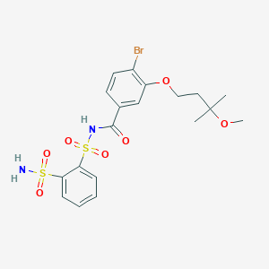 molecular formula C19H23BrN2O7S2 B13932694 4-bromo-3-(3-methoxy-3-methylbutoxy)-N-(2-sulfamoylphenylsulfonyl)benzamide 
