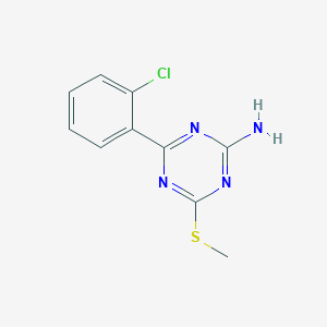 molecular formula C10H9ClN4S B13932711 4-(2-Chlorophenyl)-6-(Methylsulfanyl)-1,3,5-Triazin-2-Amine 