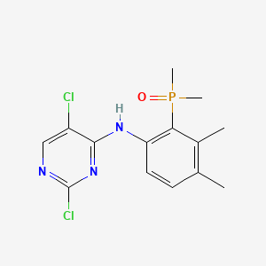 molecular formula C14H16Cl2N3OP B13932727 2,5-Dichloro-N-[2-(dimethylphosphinyl)-3,4-dimethylphenyl]-4-pyrimidinamine 