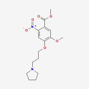 molecular formula C16H22N2O6 B1393276 Methyl 5-methoxy-2-nitro-4-(3-(pyrrolidin-1-yl)propoxy)benzoate CAS No. 1320288-23-0