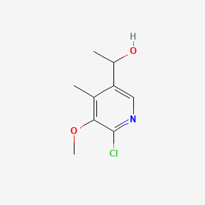 molecular formula C9H12ClNO2 B13932772 1-(6-Chloro-5-methoxy-4-methylpyridin-3-yl)ethan-1-ol 
