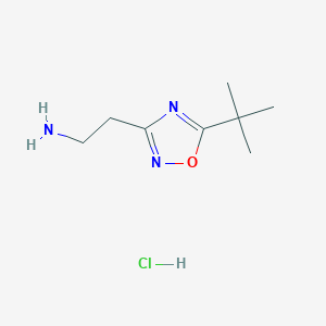 molecular formula C8H16ClN3O B1393278 2-(5-(Tert-butyl)-1,2,4-oxadiazol-3-yl)ethan-1-amine hydrochloride CAS No. 1244059-96-8