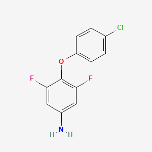 molecular formula C12H8ClF2NO B1393280 4-(4-Chlorophenoxy)-3,5-difluoroaniline CAS No. 549547-33-3