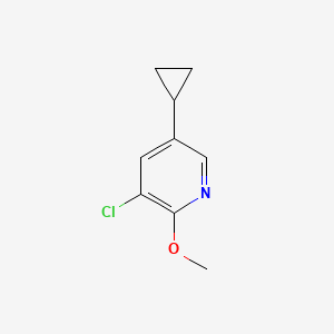 molecular formula C9H10ClNO B13932806 3-Chloro-5-cyclopropyl-2-methoxypyridine 