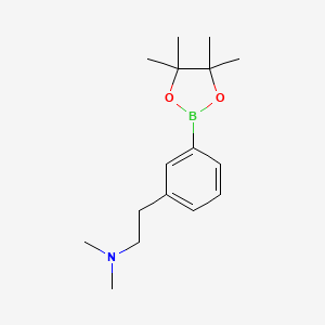 molecular formula C16H26BNO2 B13932822 N,N-dimethyl-2-[3-(4,4,5,5-tetramethyl-1,3,2-dioxaborolan-2-yl)phenyl]ethanamine 