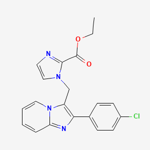molecular formula C20H17ClN4O2 B13932824 ethyl 1-((2-(4-chlorophenyl)-imidazo[1,2-a]pyridin-3-yl)methyl)-1H-imidazole-2-carboxylate 