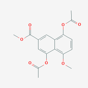 molecular formula C17H16O7 B13932840 2-Naphthalenecarboxylic acid, 4,8-bis(acetyloxy)-5-methoxy-, methyl ester 