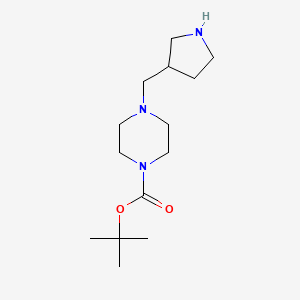 molecular formula C14H27N3O2 B13932857 Tert-butyl 4-(pyrrolidin-3-ylmethyl)piperazine-1-carboxylate 