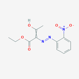 molecular formula C12H13N3O5 B13932859 Butanoic acid, 2-[2-(2-nitrophenyl)hydrazinylidene]-3-oxo-, ethyl ester 