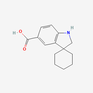 molecular formula C14H17NO2 B1393288 Spiro[cyclohexane-1,3'-indoline]-5'-carboxylic acid CAS No. 1160247-98-2
