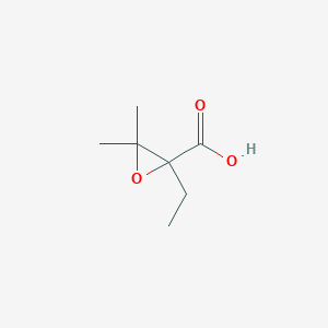 molecular formula C7H12O3 B13932968 2-Ethyl-3,3-dimethyloxirane-2-carboxylic acid CAS No. 854848-53-6