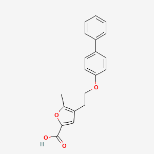 molecular formula C20H18O4 B13932979 4-[2-([1,1'-Biphenyl]-4-yloxy)ethyl]-5-methyl-2-furancarboxylic acid CAS No. 736182-79-9
