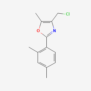 molecular formula C13H14ClNO B1393302 4-(Chloromethyl)-2-(2,4-dimethylphenyl)-5-methyl-1,3-oxazole CAS No. 1280575-18-9