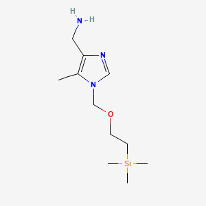 molecular formula C11H23N3OSi B13933041 (5-Methyl-1-((2-(trimethylsilyl)ethoxy)methyl)-1H-imidazol-4-yl)methanamine 