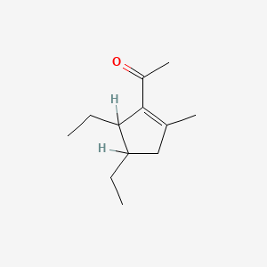 molecular formula C12H20O B13933046 Ethanone, 1-(4,5-diethyl-2-methyl-1-cyclopenten-1-yl)- CAS No. 62338-24-3