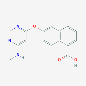 molecular formula C16H13N3O3 B13933052 6-(6-(Methylamino)pyrimidin-4-yloxy)-1-naphthoic acid CAS No. 890129-91-6
