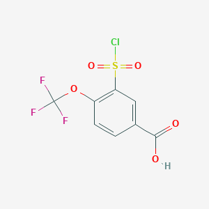 molecular formula C8H4ClF3O5S B13933067 3-(Chlorosulfonyl)-4-(trifluoromethoxy)benzoic acid 