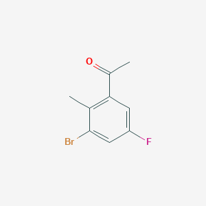 molecular formula C9H8BrFO B13933082 1-(3-Bromo-5-fluoro-2-methylphenyl)ethan-1-one 