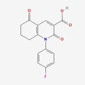 molecular formula C16H12FNO4 B1393312 1-(4-氟苯基)-2,5-二氧代-1,2,5,6,7,8-六氢喹啉-3-羧酸 CAS No. 933742-90-6