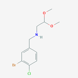 molecular formula C11H15BrClNO2 B13933129 N-(3-Bromo-4-chlorobenzyl)-2,2-dimethoxyethan-1-amine 