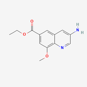 molecular formula C13H14N2O3 B13933152 Ethyl 3-amino-8-methoxyquinoline-6-carboxylate 