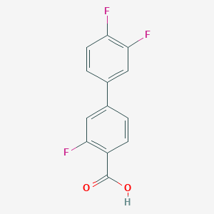 molecular formula C13H7F3O2 B1393317 4-(3,4-二氟苯基)-2-氟苯甲酸 CAS No. 1179174-66-3