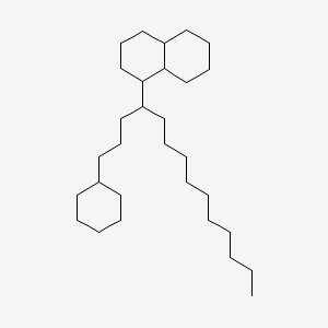 molecular formula C30H56 B13933197 Naphthalene, 1-[1-(3-cyclohexylpropyl)undecyl]decahydro- CAS No. 55319-78-3