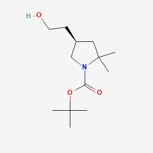 molecular formula C13H25NO3 B13933203 tert-butyl (R)-4-(2-hydroxyethyl)-2,2-dimethylpyrrolidine-1-carboxylate 