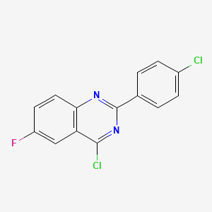 molecular formula C14H7Cl2FN2 B1393331 4-Chloro-2-(4-chlorophenyl)-6-fluoroquinazoline CAS No. 885277-63-4
