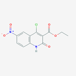 molecular formula C12H9ClN2O5 B13933398 Ethyl 4-chloro-6-nitro-2-oxo-1,2-dihydroquinoline-3-carboxylate 