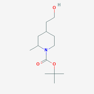 molecular formula C13H25NO3 B13933418 Tert-butyl 4-(2-hydroxyethyl)-2-methylpiperidine-1-carboxylate 