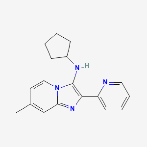 molecular formula C18H20N4 B13933499 N-cyclopentyl-7-methyl-2-pyridin-2-ylimidazo[1,2-a]pyridin-3-amine 