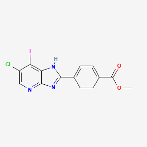 molecular formula C14H9ClIN3O2 B13933501 Methyl 4-(6-chloro-7-iodo-3H-imidazo[4,5-b]pyridin-2-yl)benzoate 
