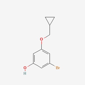 molecular formula C10H11BrO2 B13933505 3-Bromo-5-(cyclopropylmethoxy)phenol 