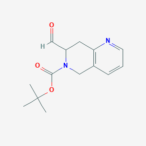molecular formula C14H18N2O3 B13933545 Tert-butyl 7-formyl-7,8-dihydro-1,6-naphthyridine-6(5H)-carboxylate 