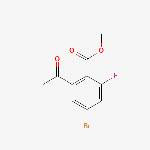 molecular formula C10H8BrFO3 B13933547 Methyl 2-acetyl-4-bromo-6-fluorobenzoate 