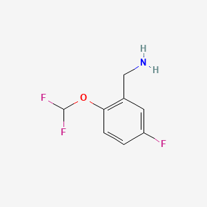 molecular formula C8H8F3NO B1393355 2-(二氟甲氧基)-5-氟苄胺 CAS No. 1017779-46-2