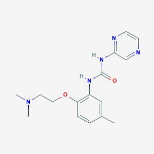 molecular formula C16H21N5O2 B13933595 N-[2-[2-(Dimethylamino)ethoxy]-5-methylphenyl]-Na(2)-2-pyrazinylurea CAS No. 457098-41-8