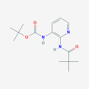 molecular formula C15H23N3O3 B1393360 [2-(2,2-Dimethyl-propionylamino)-pyridin-3-yl]-carbamic acid tert-butyl ester CAS No. 1186311-23-8
