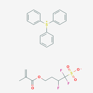molecular formula C26H25F3O5S2 B1393369 Triphenylsulfonium 1,1,2-trifluoro-4-(methacryloyloxy)butane-1-sulfonate CAS No. 960012-02-6