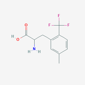 molecular formula C11H12F3NO2 B1393371 5-Methyl-2-(trifluoromethyl)-DL-phenylalanine CAS No. 1256482-64-0