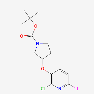 molecular formula C14H18ClIN2O3 B13933786 tert-Butyl 3-((2-chloro-6-iodopyridin-3-yl)oxy)pyrrolidine-1-carboxylate 