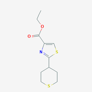 molecular formula C11H15NO2S2 B13933797 Ethyl 2-(tetrahydro-2H-thiopyran-4-yl)thiazole-4-carboxylate 
