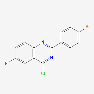 molecular formula C14H7BrClFN2 B1393384 2-(4-Bromophenyl)-4-chloro-6-fluoroquinazoline CAS No. 881310-87-8